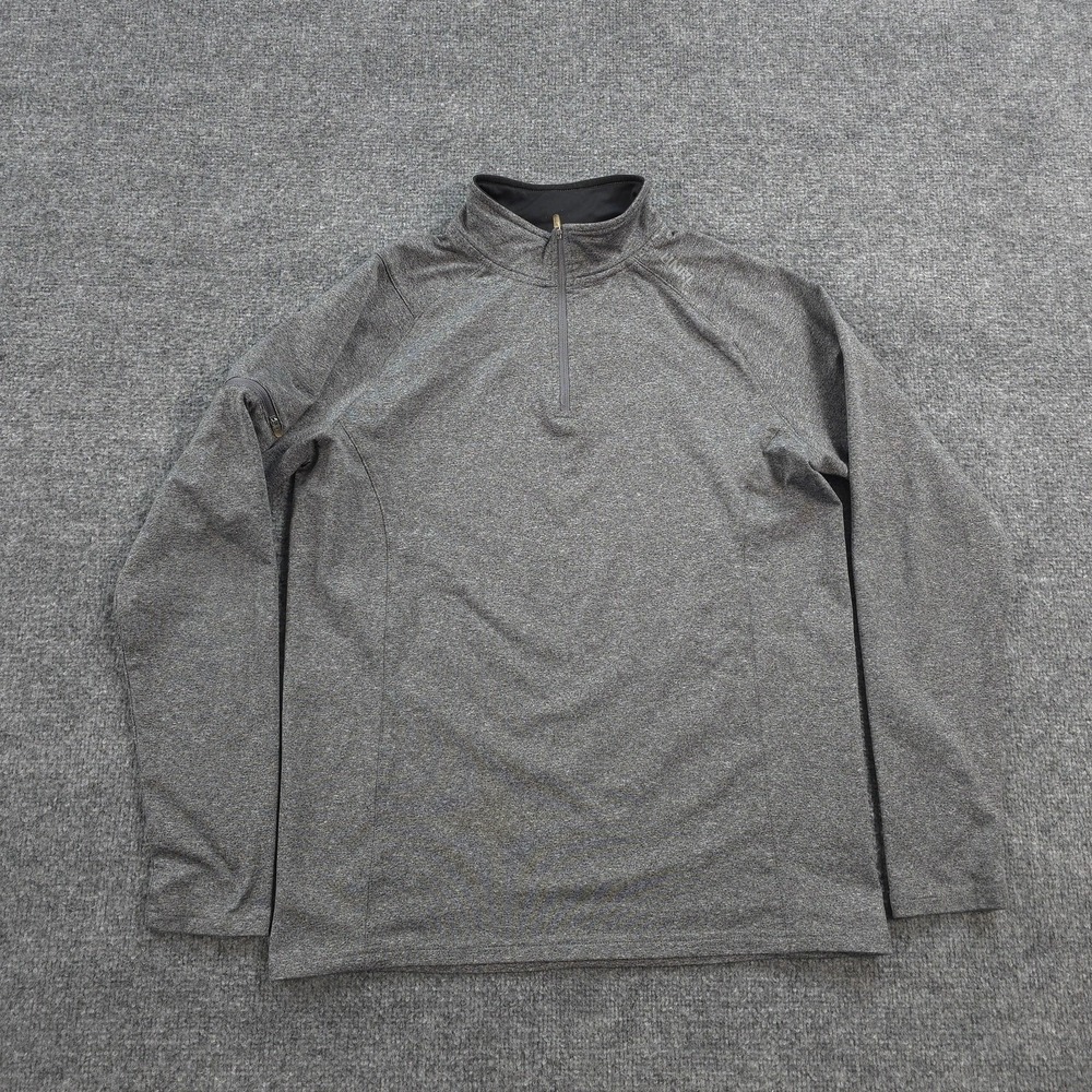 UNRL Shirt Mens S Gray Elite 1/4 Zip Performance Pullover Athletic Stretch